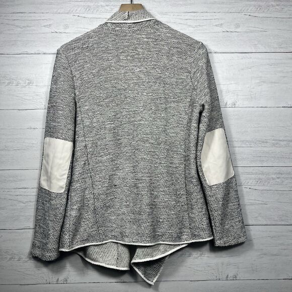 Ellen Tracy womens tweed metallic cardigan size P/S white black - Picture 2 of 5